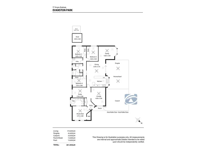 Floorplan of Homely house listing, 17 Angas Avenue, Evanston Park SA 5116
