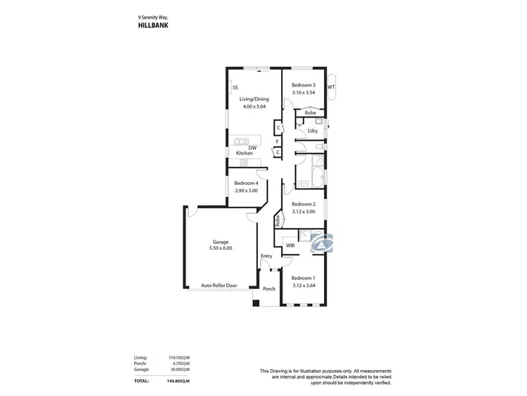 Floorplan of Homely house listing, 9 Serenity Drive, Hillbank SA 5112