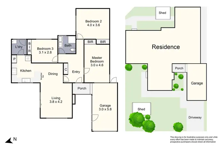 Floorplan of Homely unit listing, 1/64 Kionga Street, Clayton VIC 3168