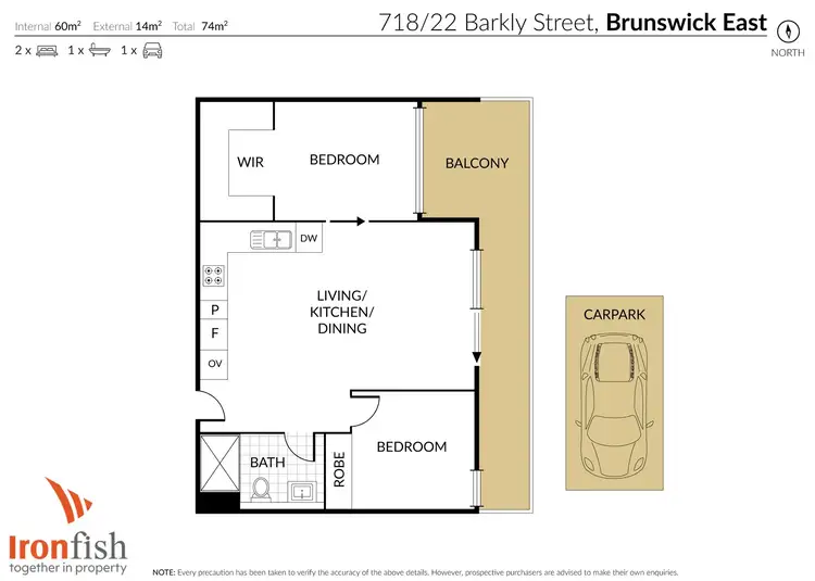 Floorplan of Homely apartment listing, 718/22 Barkly Street, Brunswick East VIC 3057