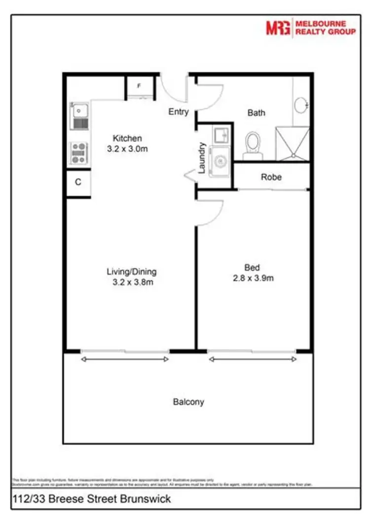Floorplan of Homely apartment listing, 112/33-35 Breese Street, Brunswick VIC 3056