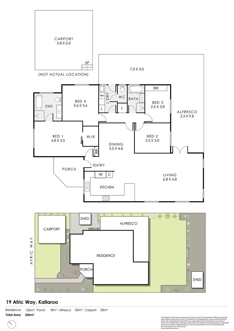 Floorplan of Homely house listing, 19 Afric Way, Kallaroo WA 6025