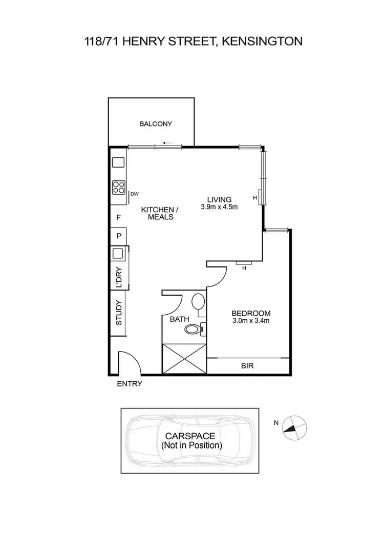 Floorplan of Homely apartment listing, 118/71 Henry Street, Kensington VIC 3031