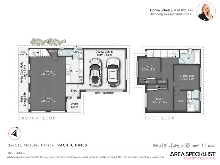 Floorplan of Homely townhouse listing, 32/111 McAuley Parade, Pacific Pines QLD 4211