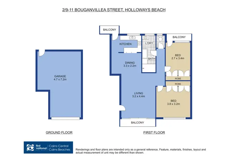Floorplan of Homely apartment listing, 2/9-11 Bouganvillea Street, Holloways Beach QLD 4878