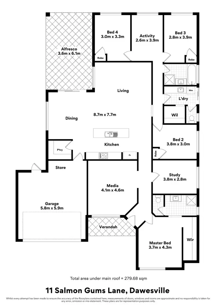 Floorplan of Homely house listing, 11 Salmon Gums Lane, Dawesville WA 6211