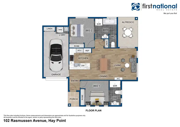 Floorplan of Homely semi-detached listing, 102 Rasmussen Avenue, Hay Point QLD 4740