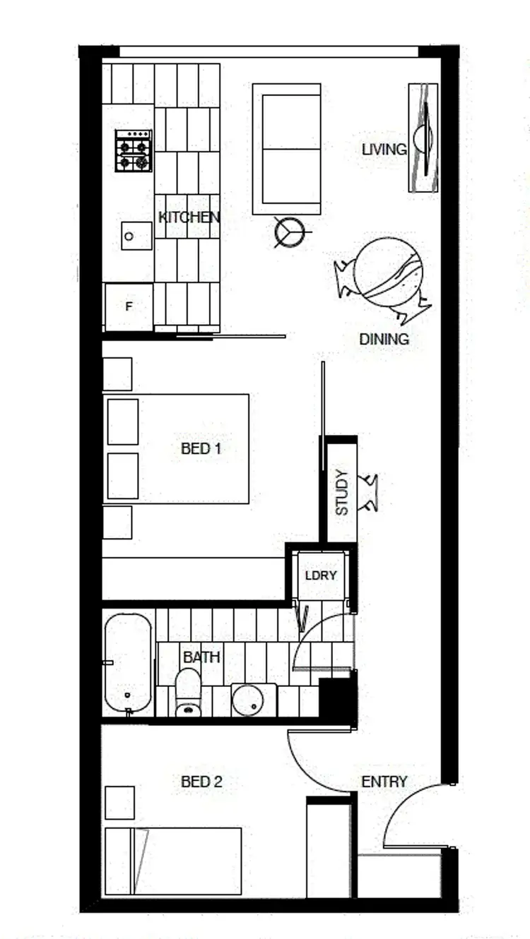 Floorplan of Homely apartment listing, 1401/18 Mt Alexander Road, Travancore VIC 3032