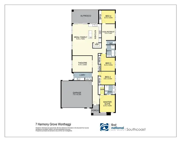 Floorplan of Homely house listing, 7 Harmony Grove, Wonthaggi VIC 3995