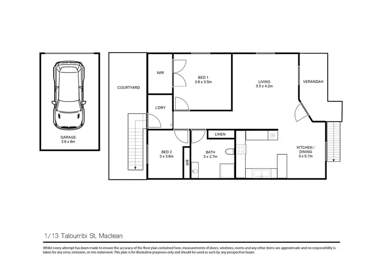 Floorplan of Homely townhouse listing, 1/13 Taloumbi Street, Maclean NSW 2463