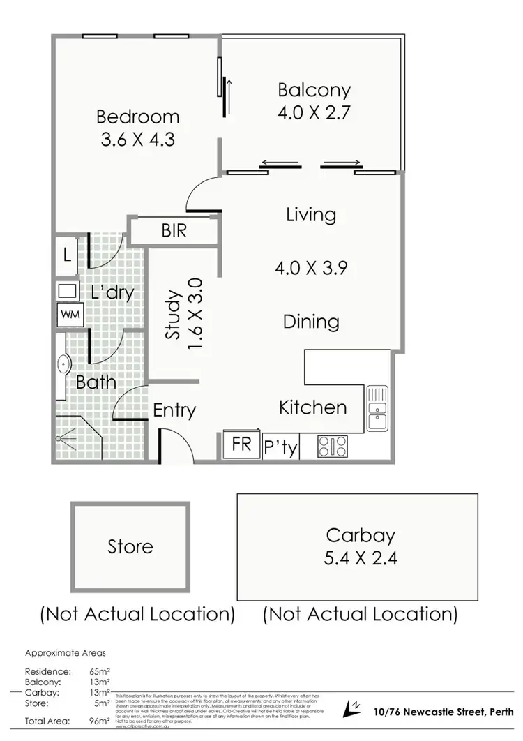 Floorplan of Homely apartment listing, 10/76 Newcastle St, Perth WA 6000