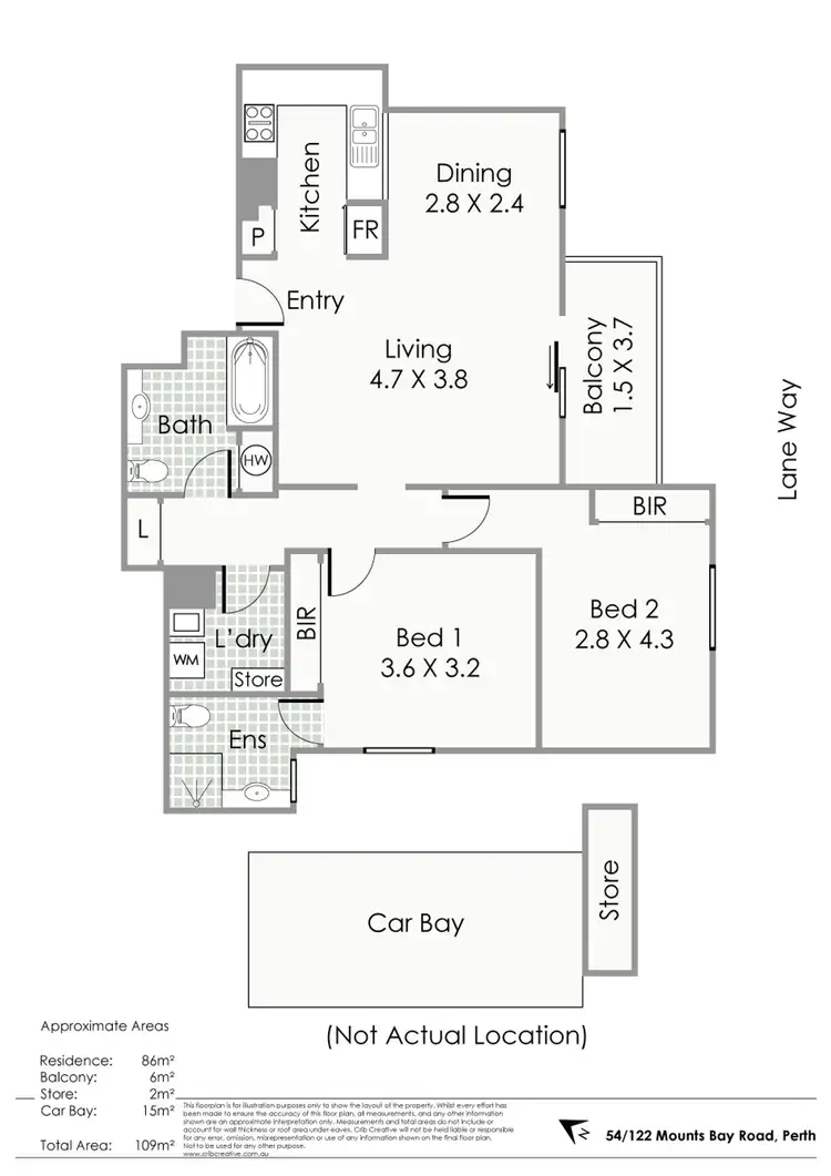 Floorplan of Homely apartment listing, 54/122 Mounts Bay Road, Perth WA 6000