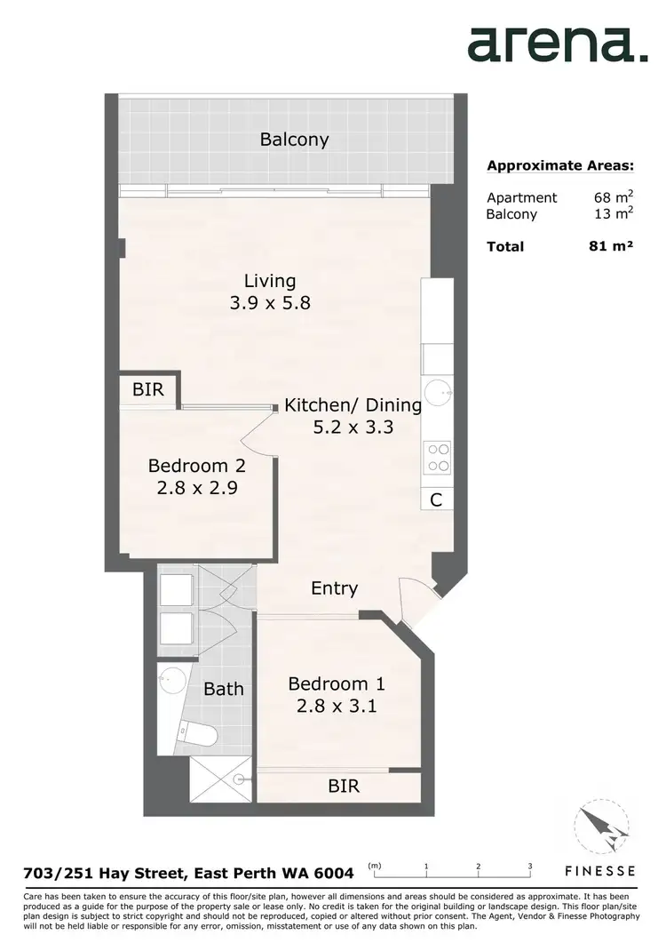 Floorplan of Homely apartment listing, 703/251 Hay Street, East Perth WA 6004
