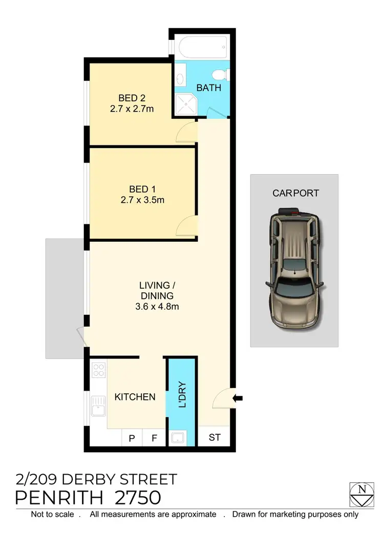 Floorplan of Homely unit listing, 2/209 Derby Street, Penrith NSW 2750