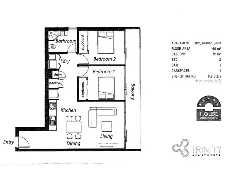 Floorplan of Homely apartment listing, G2/432 Geelong Road, West Footscray VIC 3012