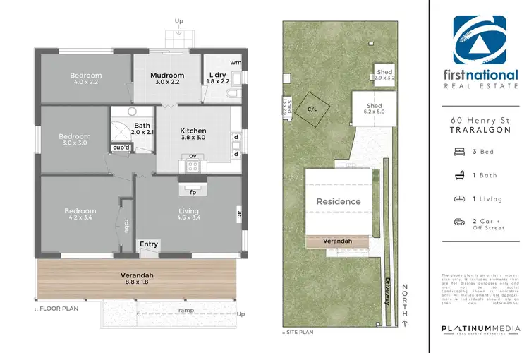 Floorplan of Homely house listing, 60 Henry Street, Traralgon VIC 3844