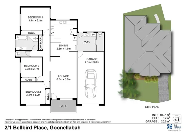 Floorplan of Homely unit listing, 2/1 Bellbird Place, Goonellabah NSW 2480