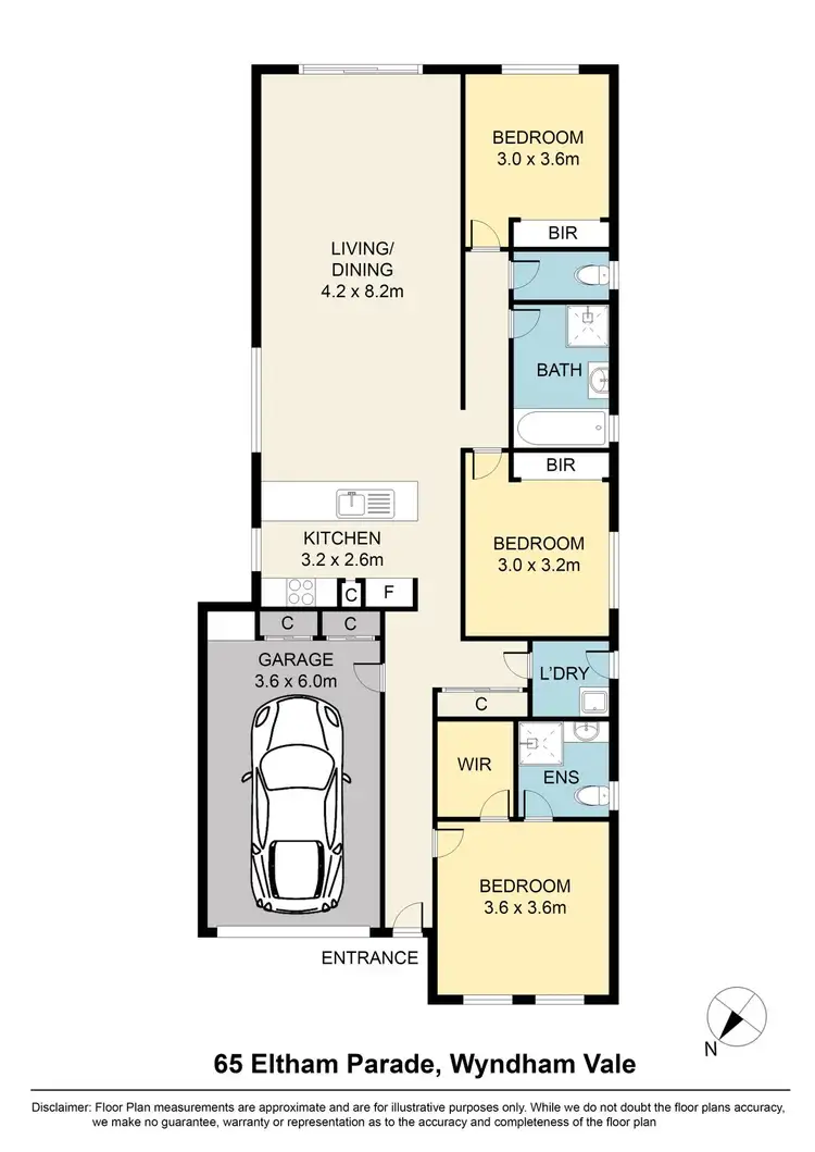 Floorplan of Homely house listing, 65 Eltham Parade, Manor Lakes VIC 3024