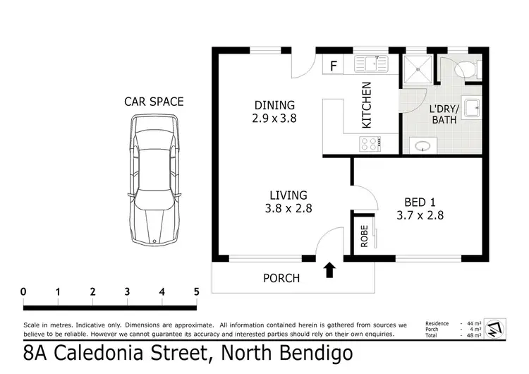 Floorplan of Homely unit listing, 8A Caledonia Street, North Bendigo VIC 3550