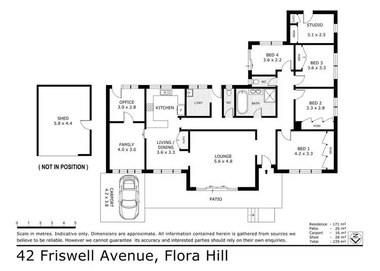 Floorplan of Homely house listing, 42 Friswell Avenue, Flora Hill VIC 3550