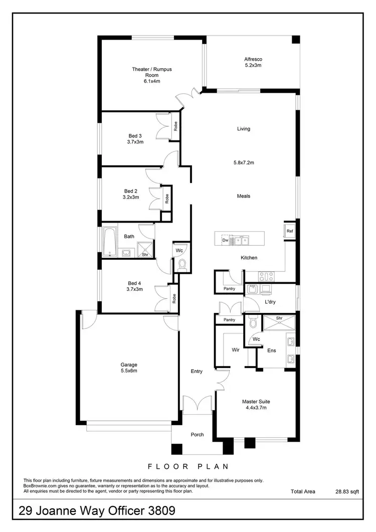 Floorplan of Homely house listing, 29 Joanne Way, Officer VIC 3809