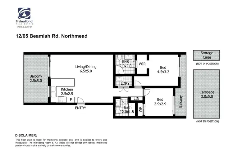 Floorplan of Homely unit listing, 12/65-71 Beamish Road, Northmead NSW 2152