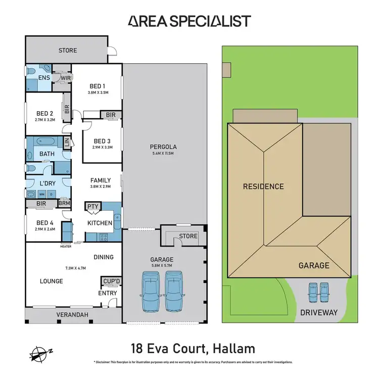 Floorplan of Homely house listing, 18 Eva Court, Hallam VIC 3803