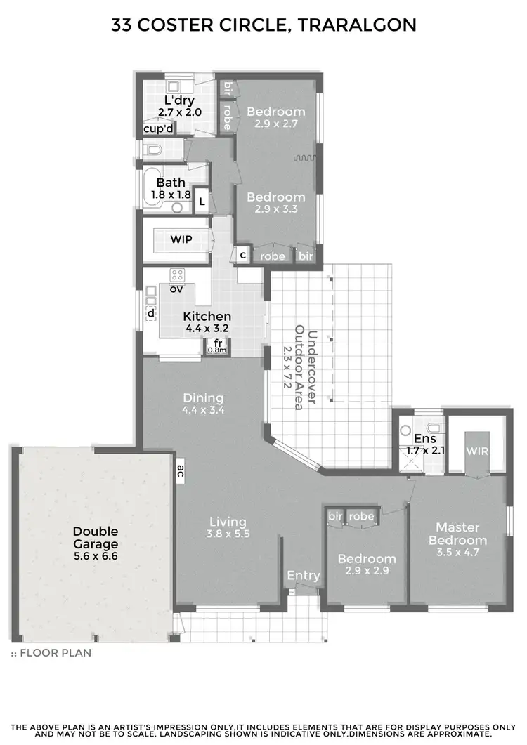 Floorplan of Homely house listing, 33 Coster Circle, Traralgon VIC 3844