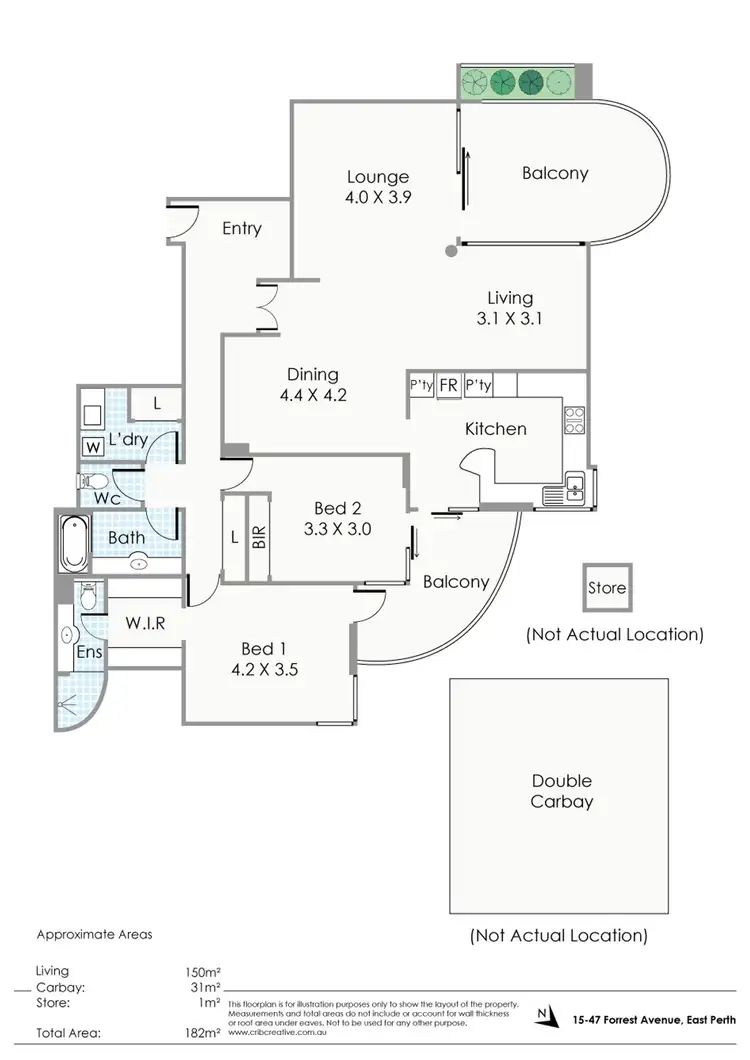 Floorplan of Homely apartment listing, 15/47 Forrest Avenue, East Perth WA 6004