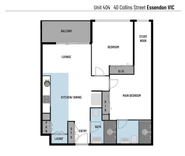 Floorplan of Homely apartment listing, 304/40 Collins Street, Essendon VIC 3040