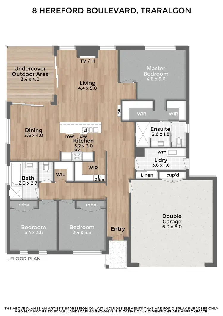 Floorplan of Homely house listing, 8 Hereford Boulevard, Traralgon VIC 3844