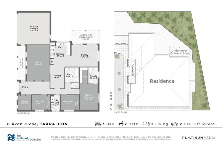 Floorplan of Homely house listing, 8 Avon Close, Traralgon VIC 3844