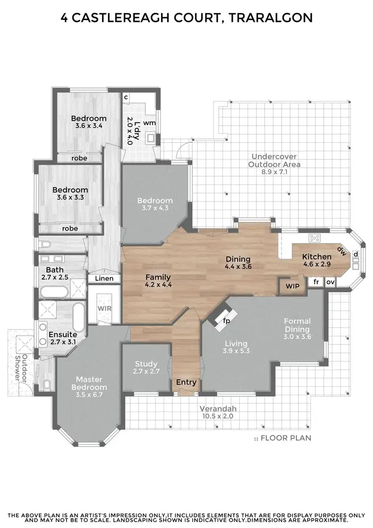 Floorplan of Homely house listing, 4 Castlereagh Court, Traralgon VIC 3844