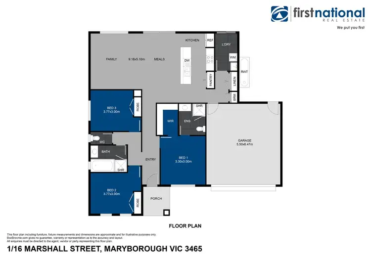 Floorplan of Homely house listing, 1/16 Marshall Street, Maryborough VIC 3465