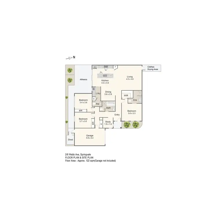 Floorplan of Homely unit listing, 2/6 Webb Avenue, Springvale VIC 3171