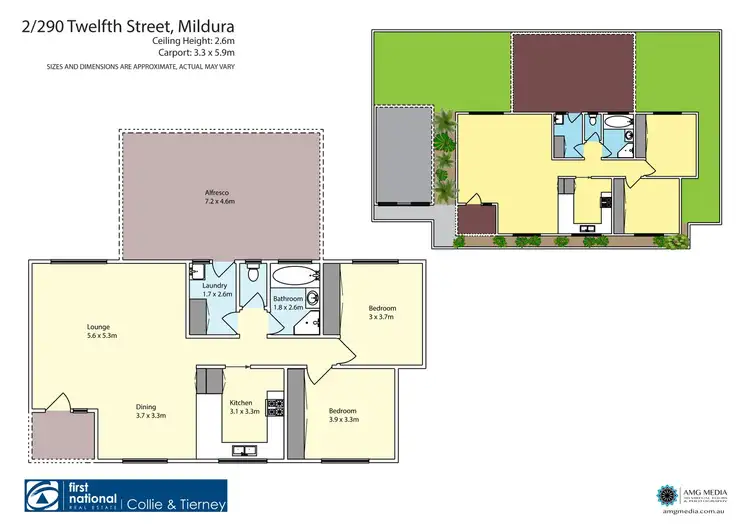 Floorplan of Homely unit listing, 2/290 Twelfth Street, Mildura VIC 3500