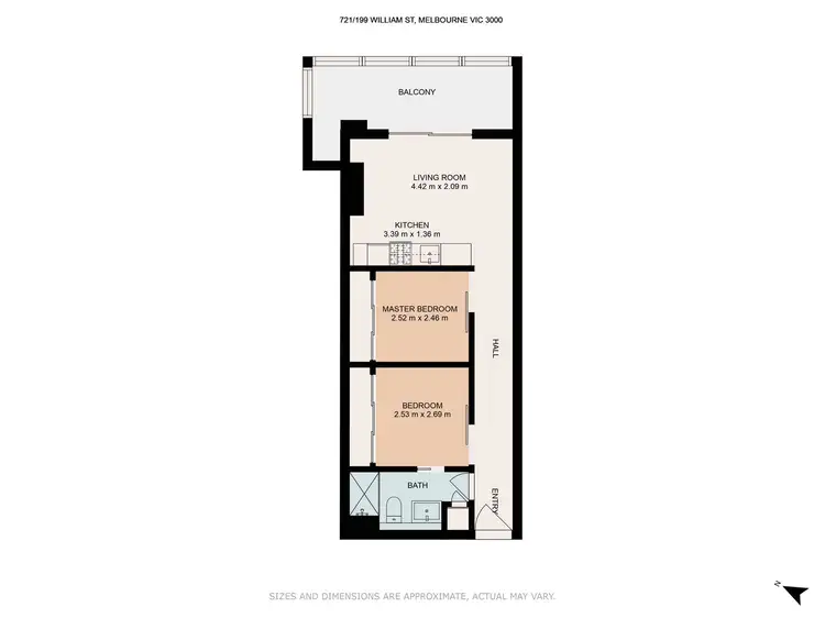 Floorplan of Homely apartment listing, 721/199 William Street, Melbourne VIC 3000