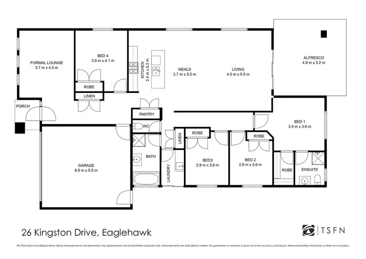 Floorplan of Homely house listing, 26 Kingston Drive, Eaglehawk VIC 3556