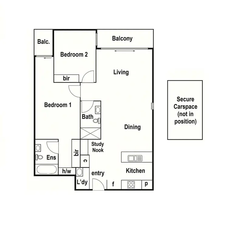 Floorplan of Homely apartment listing, 313/62 Mt Alexander Road, Travancore VIC 3032