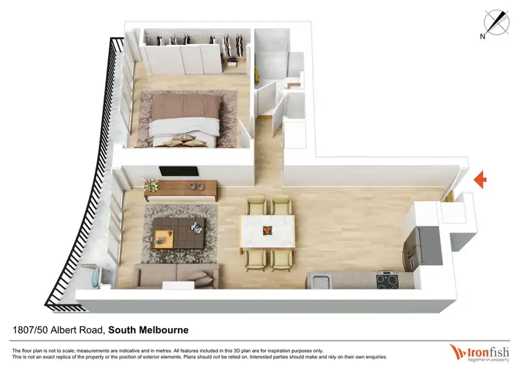 Floorplan of Homely apartment listing, 1807/50 Albert Road, South Melbourne VIC 3205