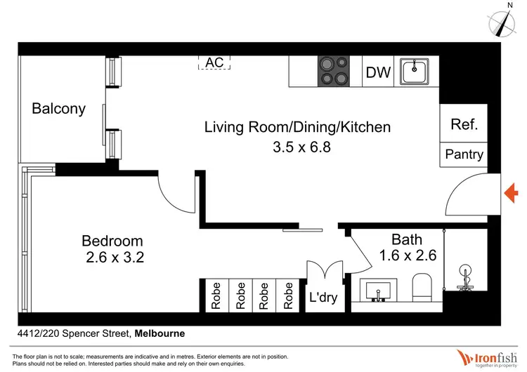 Floorplan of Homely apartment listing, 4412/220 Spencer Street, Melbourne VIC 3000