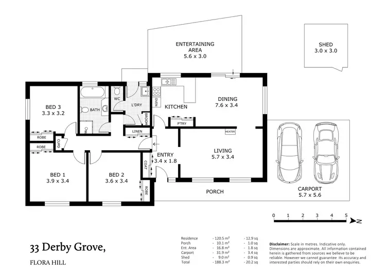 Floorplan of Homely house listing, 33 Derby Grove, Flora Hill VIC 3550