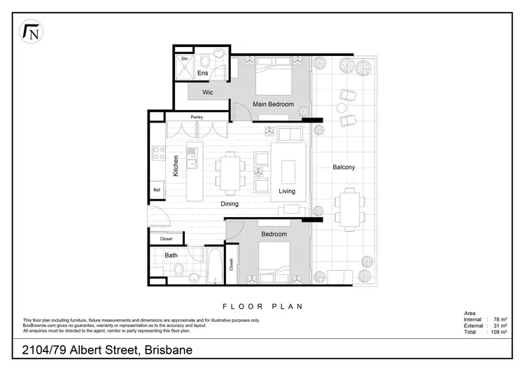 Floorplan of Homely apartment listing, 2104/79 Albert Street, Brisbane City QLD 4000