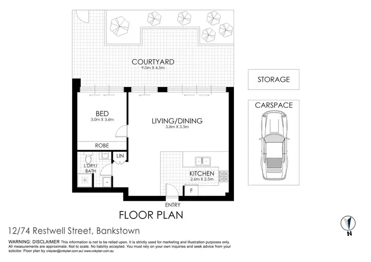 Floorplan of Homely apartment listing, 12/74 Restwell Street, Bankstown NSW 2200