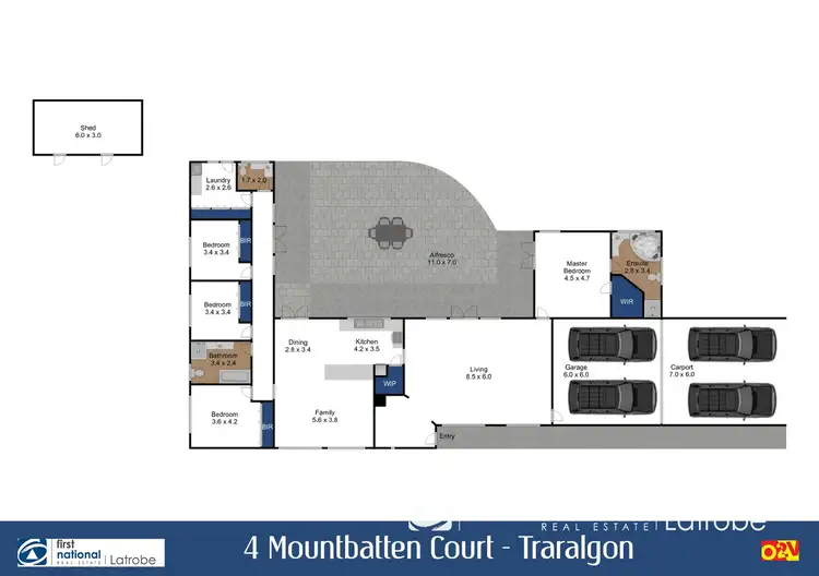 Floorplan of Homely house listing, 4 Mountbatten Court, Traralgon VIC 3844