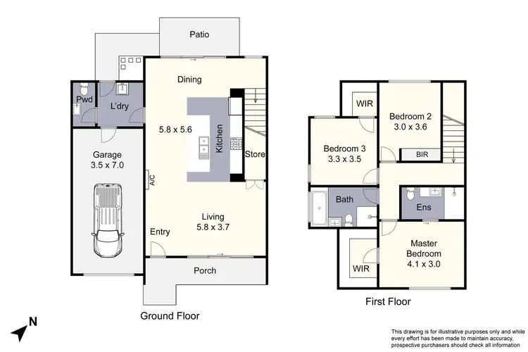 Floorplan of Homely townhouse listing, 1 Quarter Circuit, Springvale VIC 3171