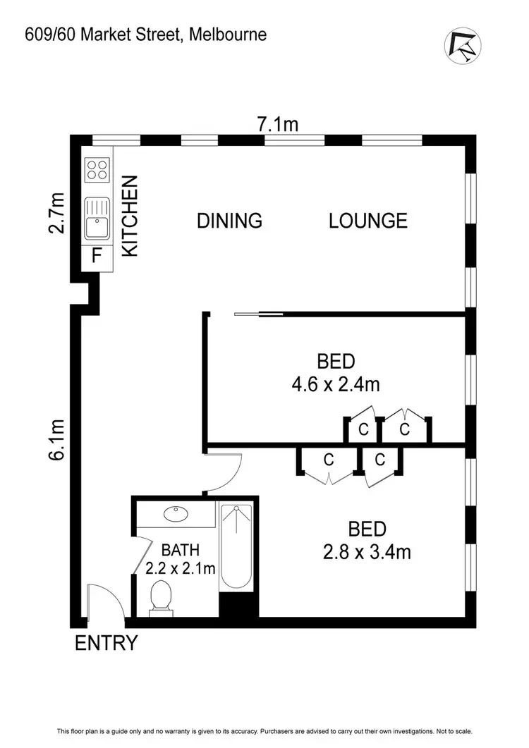 Floorplan of Homely apartment listing, 709/60 Market Street, Melbourne VIC 3000