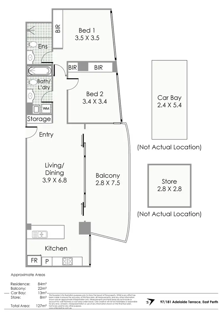 Floorplan of Homely apartment listing, 97/181 Adelaide Terrace, East Perth WA 6004