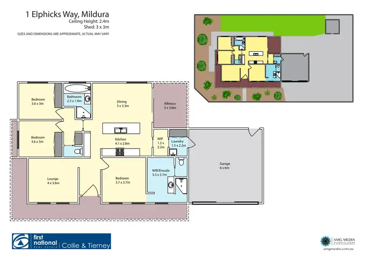 Floorplan of Homely house listing, 1 Elphicks Way, Mildura VIC 3500