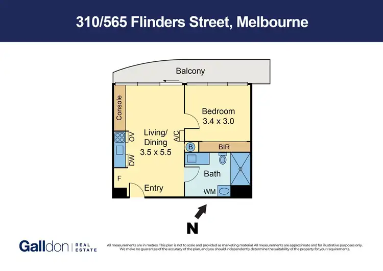 Floorplan of Homely apartment listing, 310/565 Flinders Street, Melbourne VIC 3000